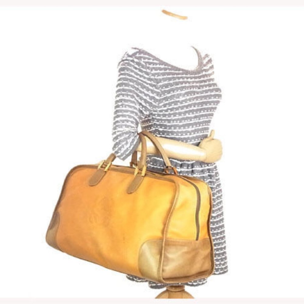 LOEWE Boston bag Light brown x beige x gold Women Authentic secondhand